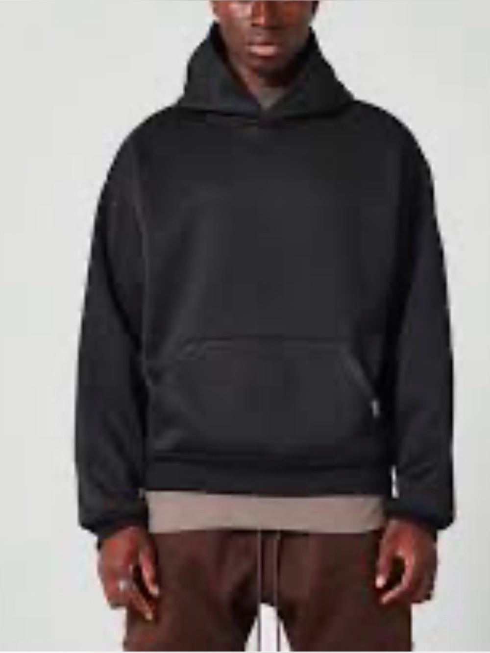 Men's Black Hooded Sweatshirt with Kangaroo Pocket